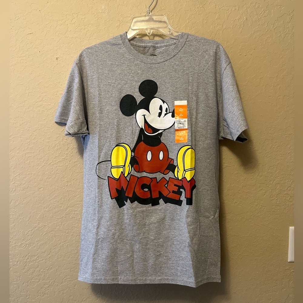 Unisex Disney Gray Mickey Mouse Short Sleeve Tee NWT
